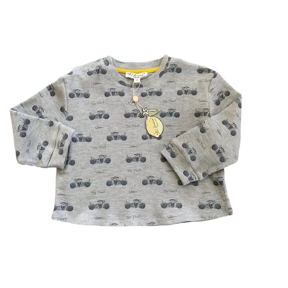 NWT Lil' Lemons By For Love And Lemons Motorcycle Waffle Knit Long Sleeve Tee - Picture 1 of 5